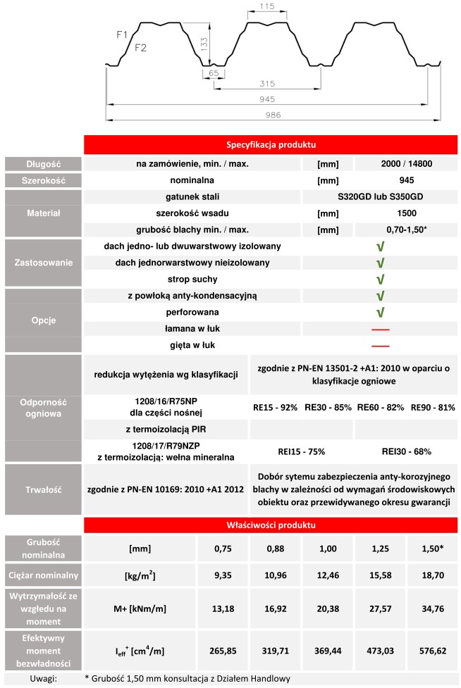 HACIERCO 135/315 specifikacijos